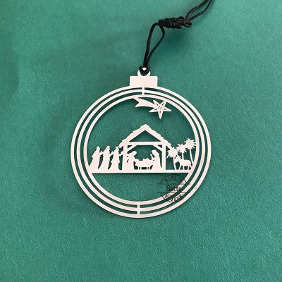 3d Christmas Hanging Ornament,Custom Metal Tree Spinner,Etched metal Christmas ornaments